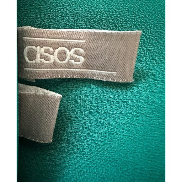 Asos Green Ruffle Sleeveless Wrap Top, Size 6 - Picture 3 of 4